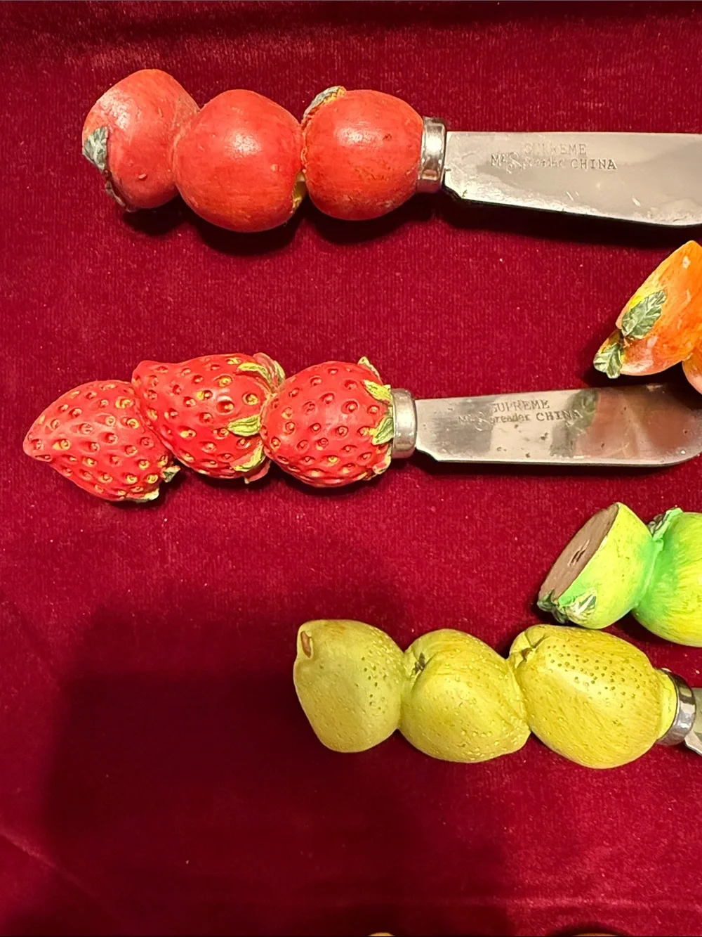 Cheese spreader Fruit Handle Spreading Knife - Green/Yellow/Red - Apple strawber